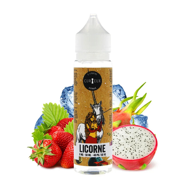 Curieux Licorne fraise fruit du dragon 50ml sans nicotine
